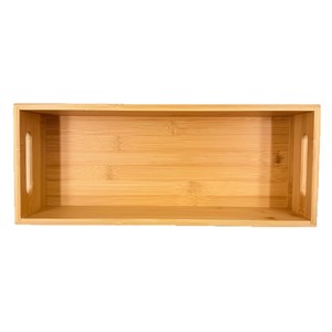 Boîte de rangement pour papier toilette en bambou, rectangulaire, avec poignée, sans couvercle, pour salle de bain, maison, hôtel - Product Image 1