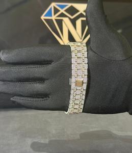 Montre automatique élégante pour homme en acier inoxydable ajouré, style hip-hop, entièrement sertie de diamants Moissanite - Product Image 3