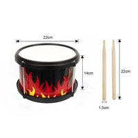 Tambourin pour enfants à double face de 8 pouces, instrument de percussion avec baguettes et sangle réglable, jouet musical pour enfants