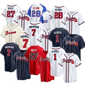 Maglie da Baseball Cucite Nuove 2026 all'Ingrosso Economiche - Maglia Personalizzata Squadra Americana Atlanta Tutti i Giocatori 1 Albies13 Acuna Jr. 27 Riley - Product Image 2