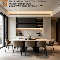 Juego de Comedor Moderno de Madera Maciza de Nogal, Ecológico, Multifuncional, con Estantes Ajustables