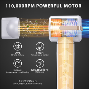 110,000 Rpm High Speed 7 in 1 <strong>Hair</strong> Styler Set Professional Hot Air <strong>Brush</strong> One Step <strong>Hair</strong> Dryer <strong>for</strong> <strong>Straightener</strong> Drying and Curling - Product Image 2