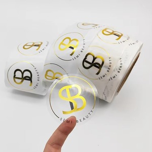Custom Printed <b>Waterproof</b> Clear Matte Thank You Logo Adhesive <b>Label</b> Gold Foil Sticker Printing Embossing - Product Image 3