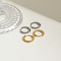 Boucles d'oreilles créoles torsadées J&D style classique, couleur or et argent, simples, tendance et décontractées