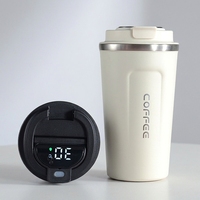 Vente en gros de tasses à café en acier inoxydable personnalisées de 380 ml et 510 ml, gobelet intelligent avec affichage de la température LED, tasse de voyage isolée sous vide