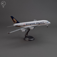 Avion radiocommandé avec lumière LED, modèle d'avion, échelle ABS 1/160, Collection de cadeaux d'affaires, avion, A380, singapour, taille 46cm