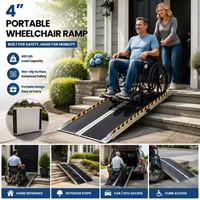 Rampe pliante portable en aluminium de 1,2 m pour fauteuil roulant, capacité de 272 kg, avec rails antidérapants, rampe de mobilité pour accès aux escaliers à domicile