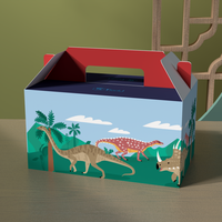 Boîte à repas pour enfants personnalisée, boîte en papier de qualité alimentaire avec poignée, boîte d'emballage pour hamburger à emporter