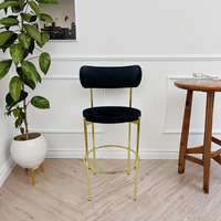 2025 nouveau en français rétro couleur crème chaise de Bar usage domestique lumière luxe comptoir chaise moderne minimaliste concepteur haut tabouret