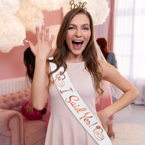 Dije que sí Faja de satén con lámina de oro rosa Future Mrs Engagement Party Sash Propuesta Decoraciones para despedida de soltera - Product Image 5