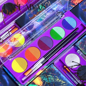 ผงเพ้นท์ร่างกายประกายแสง UV แบบกำหนดเองแวววาว10สีเครื่องสำอางที่ละลายน้ำได้สำหรับการเพ้นท์หน้า - Product Image 4