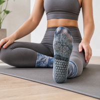 Chaussettes de Pilates antidérapantes personnalisées, chaussettes de yoga tie-dye, chaussettes à grip mi-mollet pour femmes et hommes, chaussettes d'exercice antidérapantes en coton, OEM