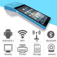 Sistema POS Android móvil inalámbrico de 5,5 pulgadas, impresora térmica de recibos de 58MM, escáner de código de barras PDA 2D QR, Terminal POS portátil