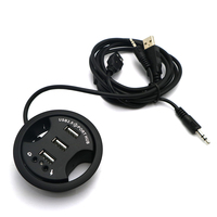 Hot Multifonctionnel Bureau Oeillet Forme Ronde USB HUB Splitter 1 à 3 Power Table Adaptateur De Montage pour PC