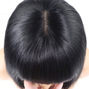 Sans colle courte droite cheveux humains <span class=keywords><strong>Bob</strong></span> perruque avec frange 180% densité réaliste cuir chevelu dentelle perruques naturel noir pour les femmes - Product Image 4