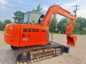 Original Japan Used Hitachi ZX80 8 Ton Mini Crawler Excavator Hydraulic Small Digger with Rubber <b>Tracks</b> - Product Image 5