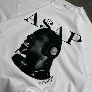 Camiseta Corta Cuadrada para Hombre, Logotipo Personalizado, Algodón Grueso, Estilo Urbano, Corte Holgado, Diseño Liso para Chicos, Camiseta DTG - Product Image 3