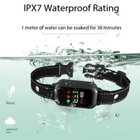 Collier anti-aboiement pour chien avec choc électronique, vibration ultrasonique, réglages ajustables, étanche IP67, batterie rechargeable