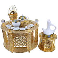 Qian Hu 2025 Nouveau Design Ensemble de café et de thé décoratif en métal éthiopien du Moyen-Orient, Modèle de table basse durable CT-QH001