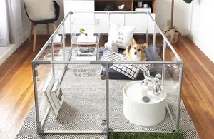 Bolígrafo mediano de 27 "plegable exterior acrílico para perros, vallas para suelo para perros - Product Image 2