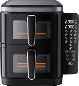 Friteuse à air électrique double panier 11L 2026 avec contrôle numérique et minuterie 0-60 min 200W ° Contrôle <span class=keywords><strong>de</strong></span> température C, revêtement PTFE, sans huile, 2800W - Product Image 2