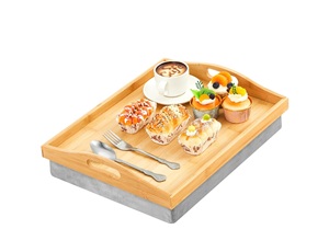 Plateaux de service en bois non finis écologiques avec poignées en différentes tailles Plateaux en bois naturel avec poignées - Product Image 5