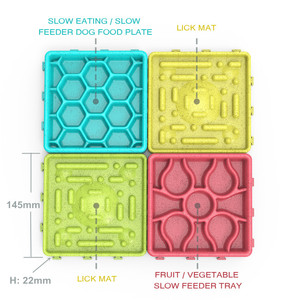 Durevole confezione da 4 Pet Fun Interactive Slow Feeder cibo per cani piatto ciotola leccare Mat per fermare il gonfiore per una dieta sana che mangia <span class=keywords><strong>abitudine</strong></span> - Product Image 6
