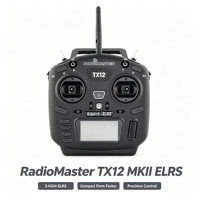   Radiocommande TX12 MKII ELRS 2.4GHz pour avions RC, avec gimbals à effet Hall, chargement de batterie USB-C, joystick BLE 16 canaux