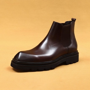 Botas de Hombre de Piel Vacuna de Estilo Inglés con Suela Gruesa, de Caña Alta, Planas y Redondas, Casuales, de Moda, las Más Vendidas del 2025 - Product Image 6