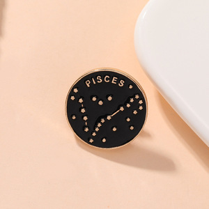 Venta al por mayor de pines de solapa de metal esmaltado chapados en oro con 12 constelaciones de <span class=keywords><strong>amor</strong></span>, personalizados: Aries, Escorpio, Géminis, Libra, Piscis, Leo - Product Image 6