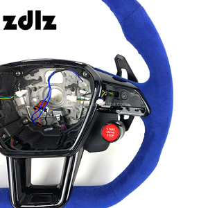 พวงมาลัยคาร์บอนไฟเบอร์หนังนิ่มสีน้ำเงินสำหรับรถ <span class=keywords><strong>Audi</strong></span> <span class=keywords><strong>RS</strong></span> A7 C8 S7 RS6 A3 2018 2020 2021 <span class=keywords><strong>2022</strong></span>พวงมาลัยปรับแต่งได้ - Product Image 5