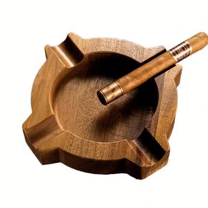 Cendrier carré vintage en bois durable et portable pour la maison, le bureau, la voiture, avec logo personnalisé, pour le rangement et la décoration - Product Image 1