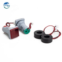 Voltmètre numérique LED carré AD16-22DSA 22 mm, ampèremètre AC 60-500V 100A, mini indicateur lumineux avec transformateur de courant