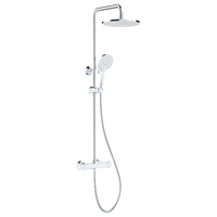 Ensemble de pomme de douche chromée de 10 pouces avec douchette à main et barre coulissante réglable, robinet de douche mural pour salle de bain