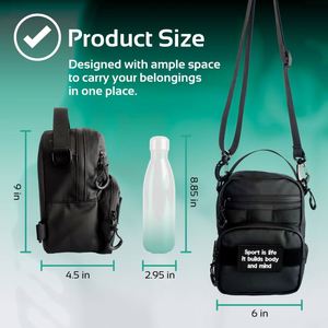 Sac bandoulière magnétique pour sport et gym, avec sangle amovible, porte-bouteille isotherme et compartiment magnétique isolé mural - Product Image 5