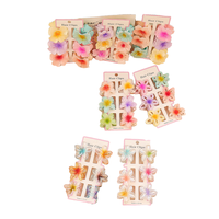 6 pièces/ensembles de pinces à cheveux colorées en forme de petite fleur pour enfants et filles, pinces à cheveux antidérapantes en forme de requin, accessoires pour cheveux à ressort