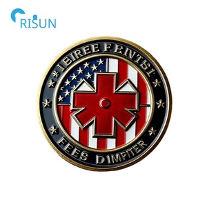 Заводская подгонка 3D эмаль американский флаг красный крест памятные монеты вызов на заказ Американский Красный Крест Вызов Монета - Product Image 2