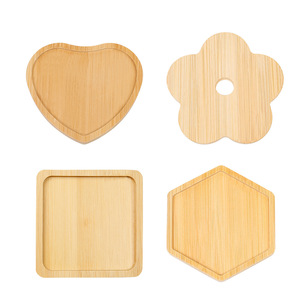 Bamboo Coasters Heart Hexagon Square Shape Heat Insulation <b>Mats</b> For Home Decor - Product Image 4