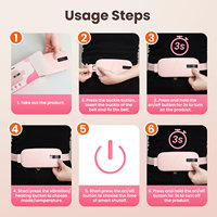 Plaque Chauffante Menstruelle Électrique Sans Fil, Masseur Utérin Chaud pour Femmes, Soulage les Douleurs Abdominales et Lombaires, Compresse Chaude pour l'Abdomen