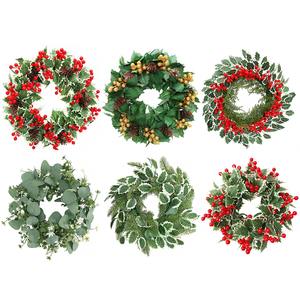 พวงมาลาคริสต์มาสและพวงมาลัยประดิษฐ์พร้อมผลเบอร์รี่สำหรับตกแต่งบ้านต้นไม้เทียมติดประตูหน้าห้องเป็นมิตรต่อสิ่งแวดล้อม - Product Image 3
