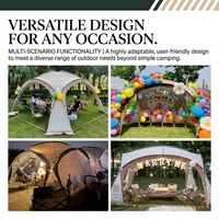 Tenda Kanopi Kubah Modern Hitam Standar Pelindung Matahari Anti UV Tahan Hujan untuk Berkemah di Luar Ruangan 2000-3000mm Tahan Air