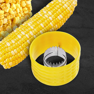 Corn Kernel Remover Stainless Steel Corn Cutter Kitchen Tool For Peeling Corn With Yellow Plastic Handle - Product Image 2