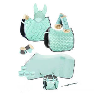 מגפי סוס מקצועי סוס סט ציוד רכיבה רכיבה מגפי סוסים + אוכף משטח עפים רעלה + סוס מגפי פעמון - Product Image 1