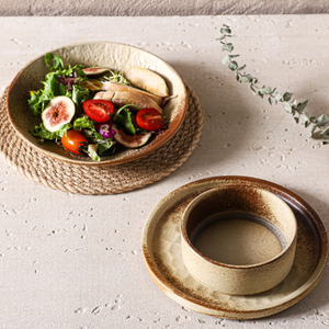 Service de table en céramique rétro avec bol, porcelaine haute température pour la maison, l'hôtellerie et la restauration - Product Image 2