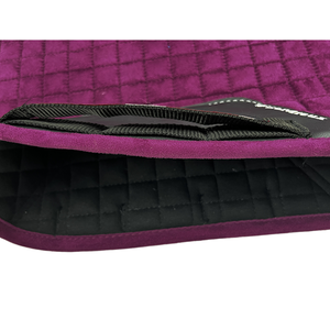 新しいファッション競馬乗馬サドルクロスカスタムロゴスクエアキルティングスエードウエスタンドレッサージュサドルパッド - Product Image 5