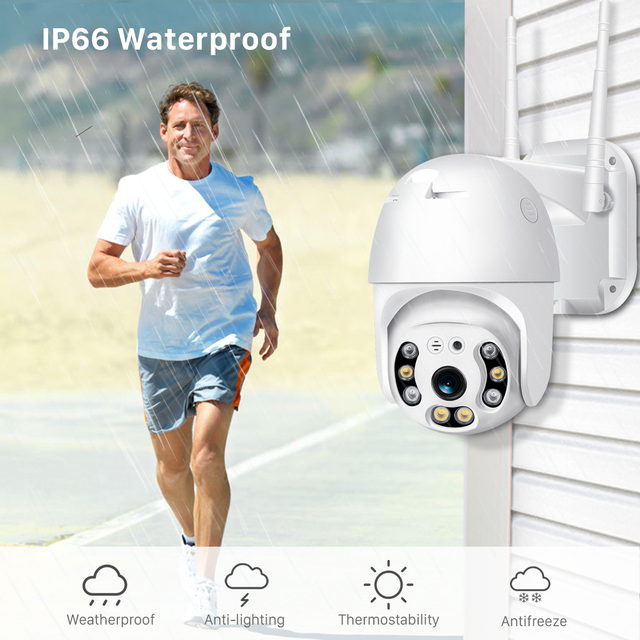 A6 2MP Wireless PTZ IP Camera with AI Human Detection CMOS Sensor Cloud & Memory Card Storage for Outdoor WiFi Security