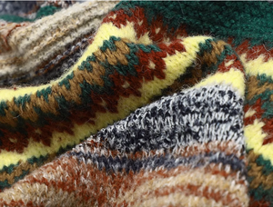 Nouveau pull en tricot rayé géométrique couleur Maillard pour femme, style rétro, automne-hiver 2025 - Product Image 5