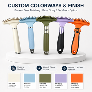 Peine Desenredante Suave OEM ODM de Fábrica con Púas de Acero Inoxidable para Aseo de Mascotas, Cepillo para Pelo de Perros y Gatos - Product Image 2
