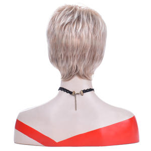 Pelucas de Cabello Sintético Resistentes al Calor, Color Rubio <span class=keywords><strong>Corto</strong></span> Natural, para Mujer, Venta al Por Mayor - Product Image 6