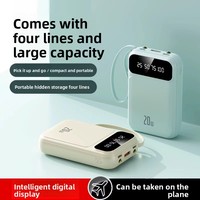 Batterie externe compacte et portable de 20000 mAh en polymère de lithium avec affichage numérique, exportation transfrontalière en gros de Chine